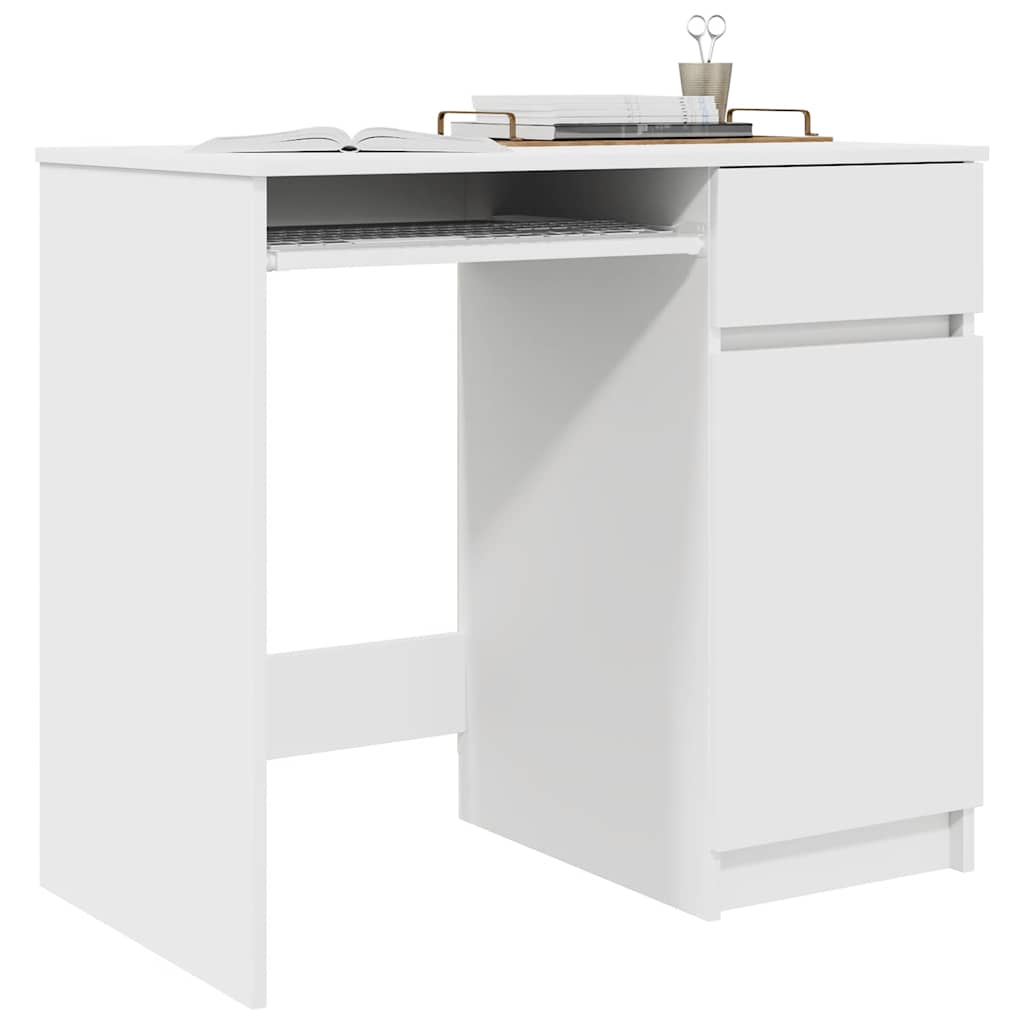vidaXL Biurko Białe 86x49x76 cm Drewno klejone