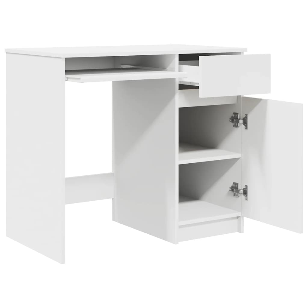 vidaXL Biurko Białe 86x49x76 cm Drewno klejone