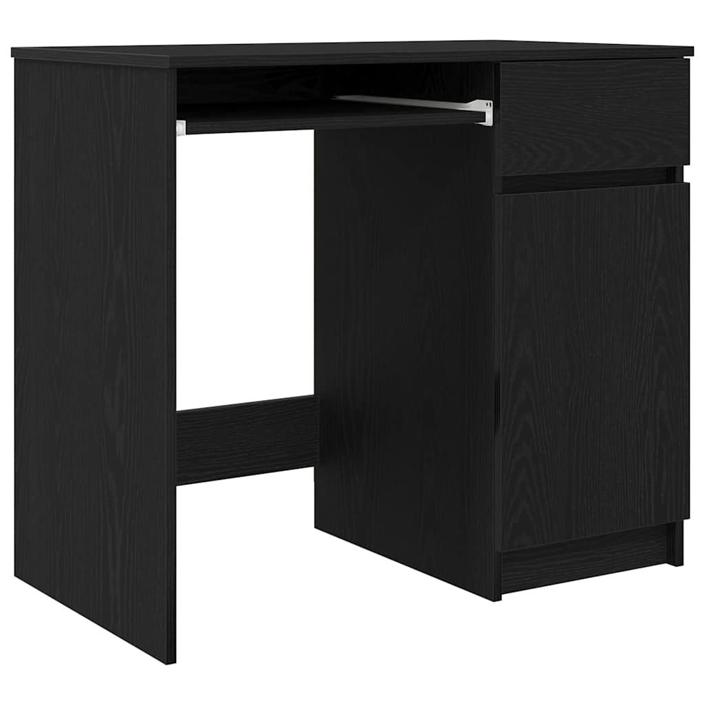 vidaXL Biurko Czarny Dąb 86x49x76 cm Drewno klejone