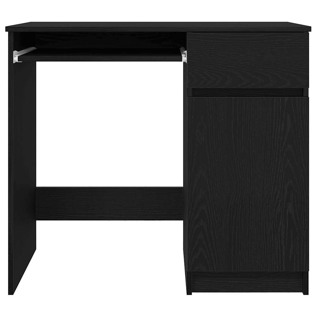 vidaXL Biurko Czarny Dąb 86x49x76 cm Drewno klejone