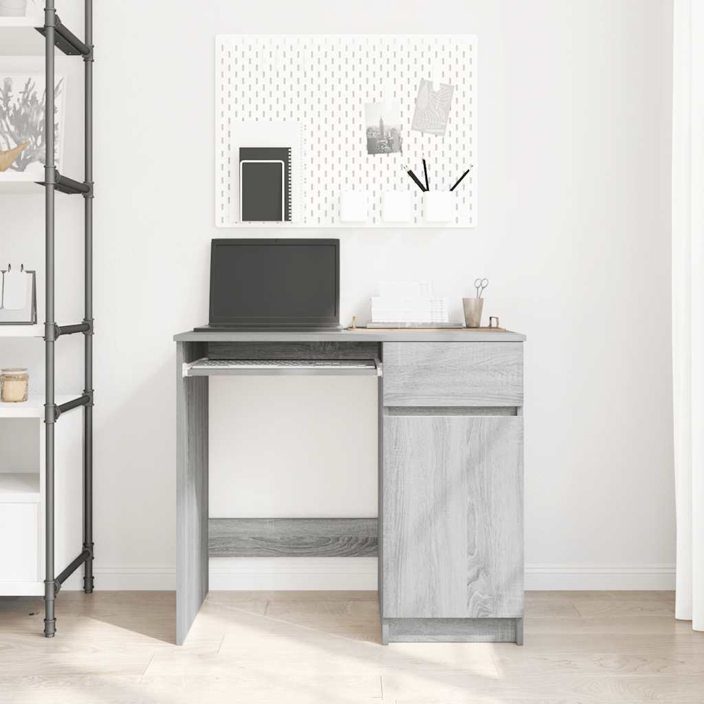vidaXL Biurko Sonoma Szare 86x49x76 cm Drewno klejone