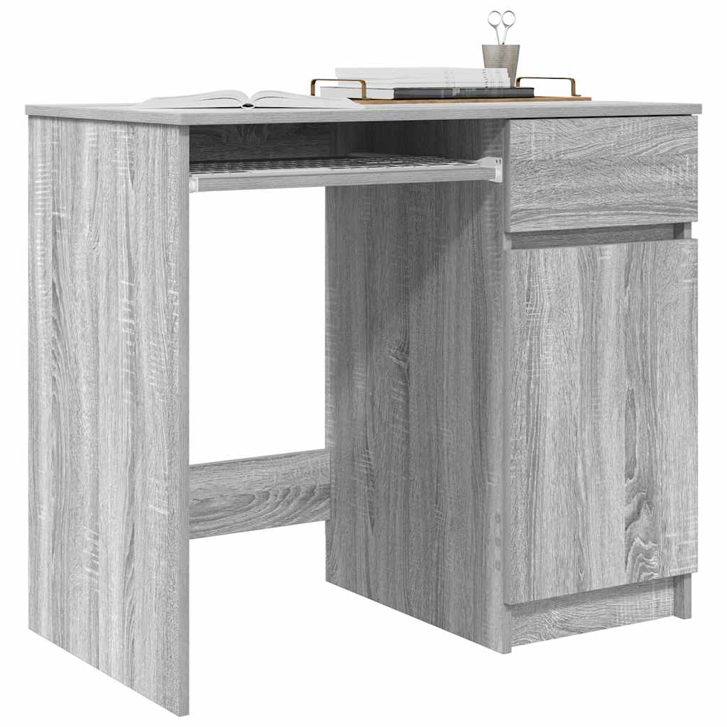 vidaXL Biurko Sonoma Szare 86x49x76 cm Drewno klejone