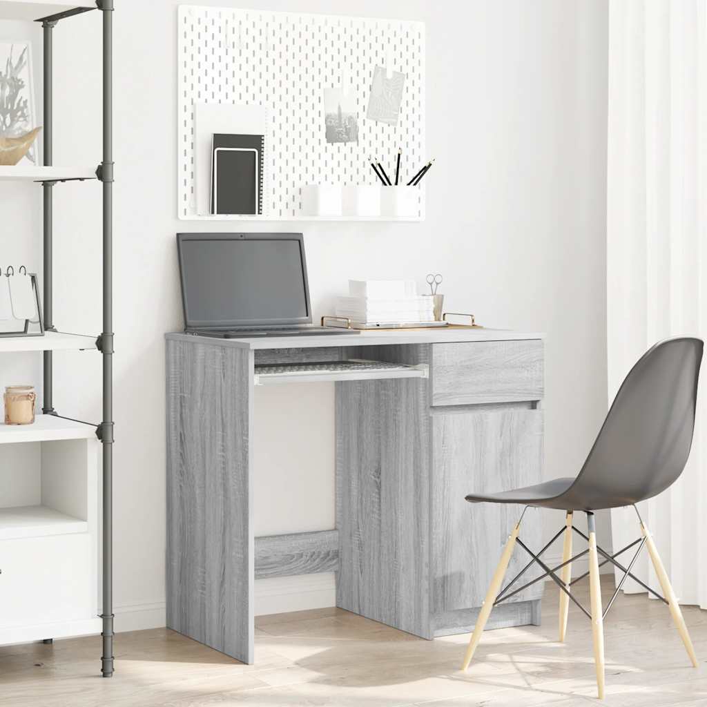 vidaXL Biurko Sonoma Szare 86x49x76 cm Drewno klejone