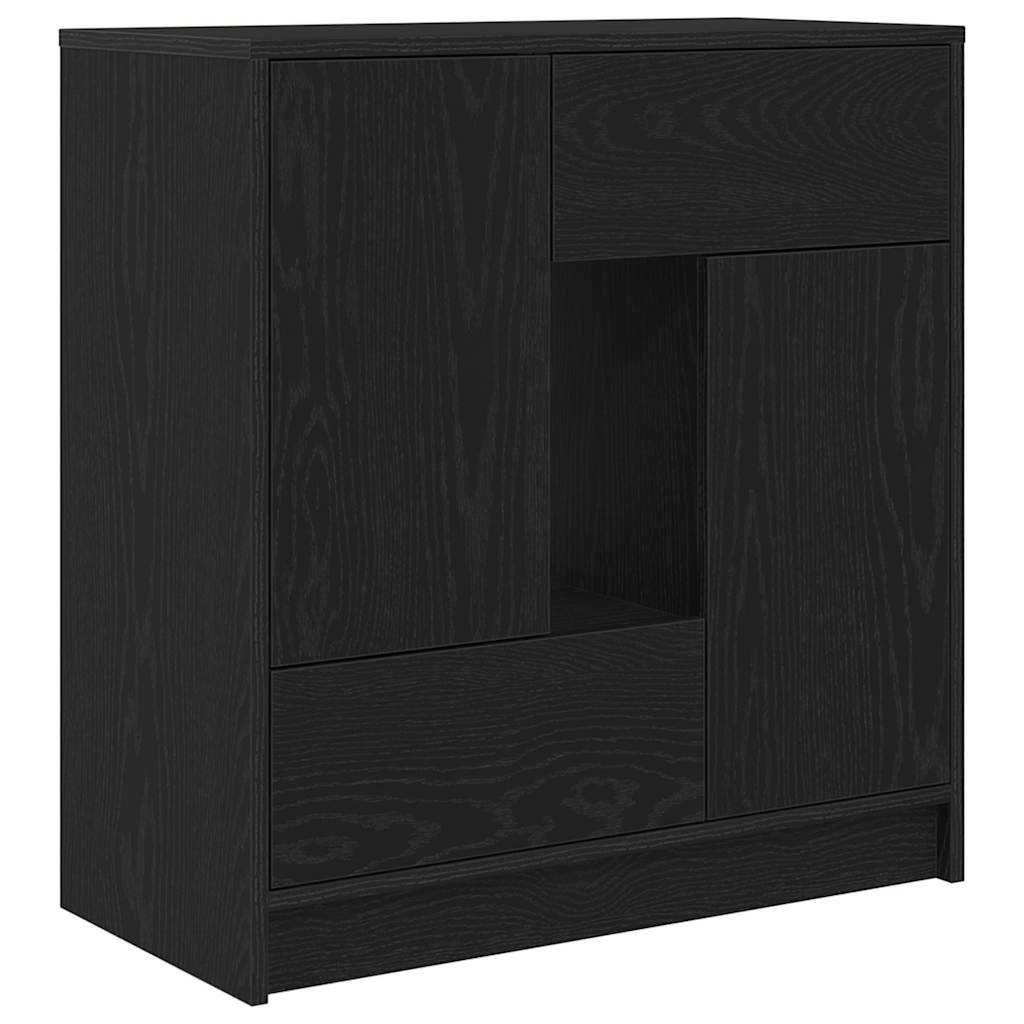 vidaXL Komoda z szufladami i drzwiami, czarny dąb, 70,5x34x74,5 cm