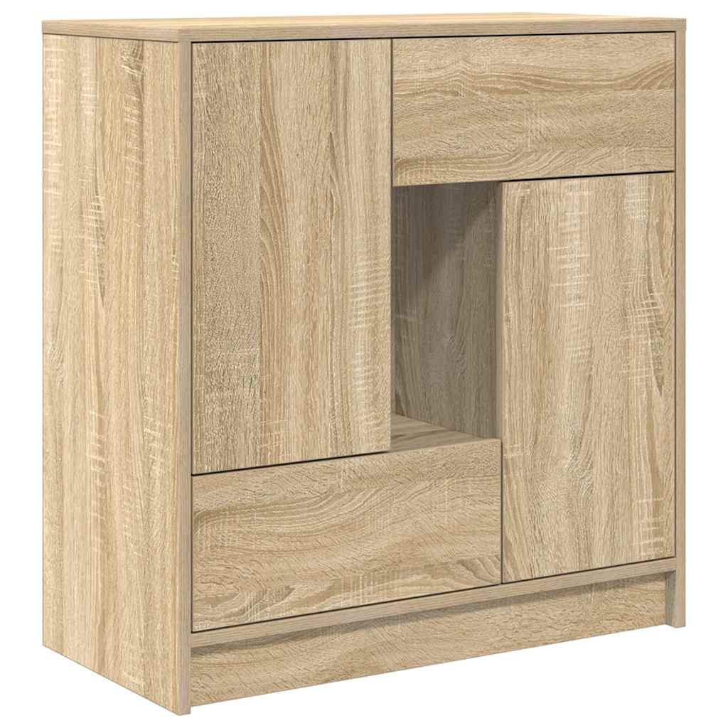 vidaXL Komoda z szufladami i drzwiami, dąb sonoma, 70,5x34x74,5 cm
