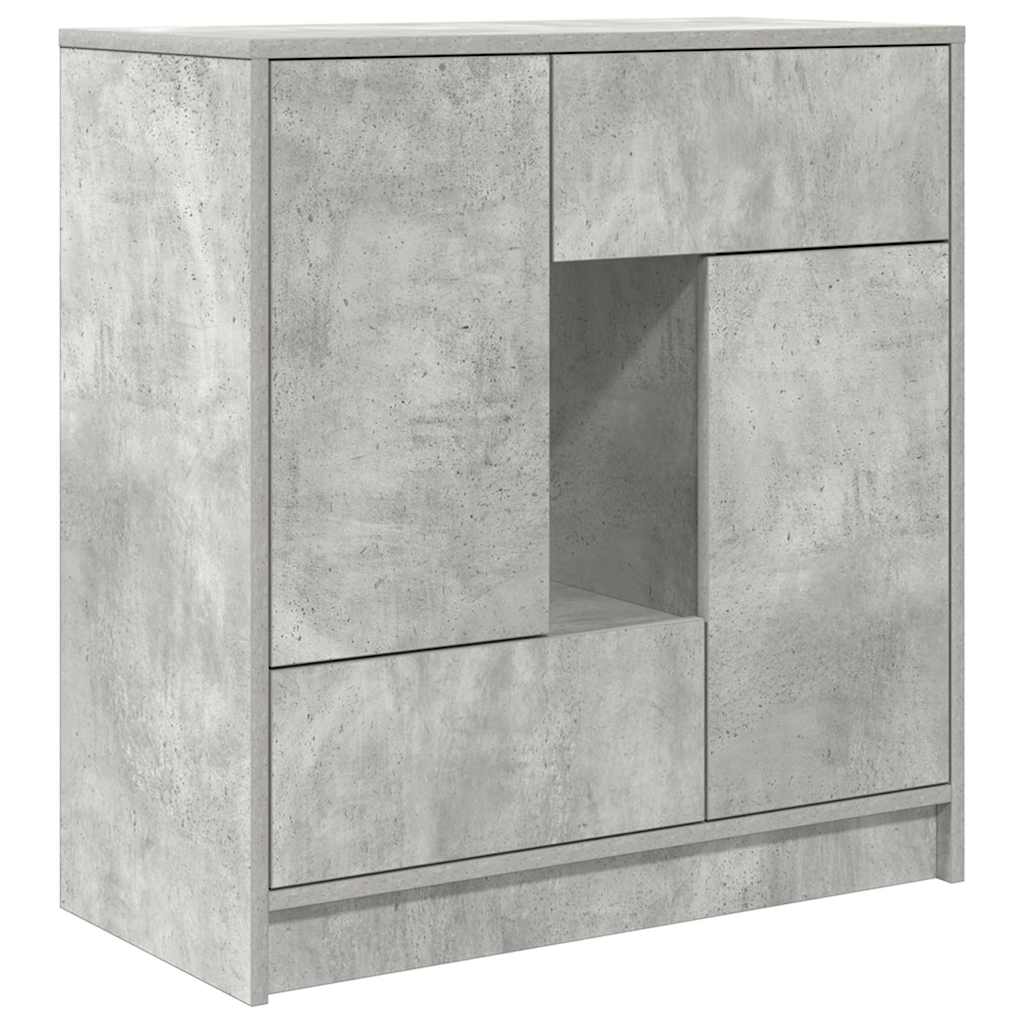 vidaXL Komoda z szufladami i drzwiami, szarość betonu, 70,5x34x74,5 cm