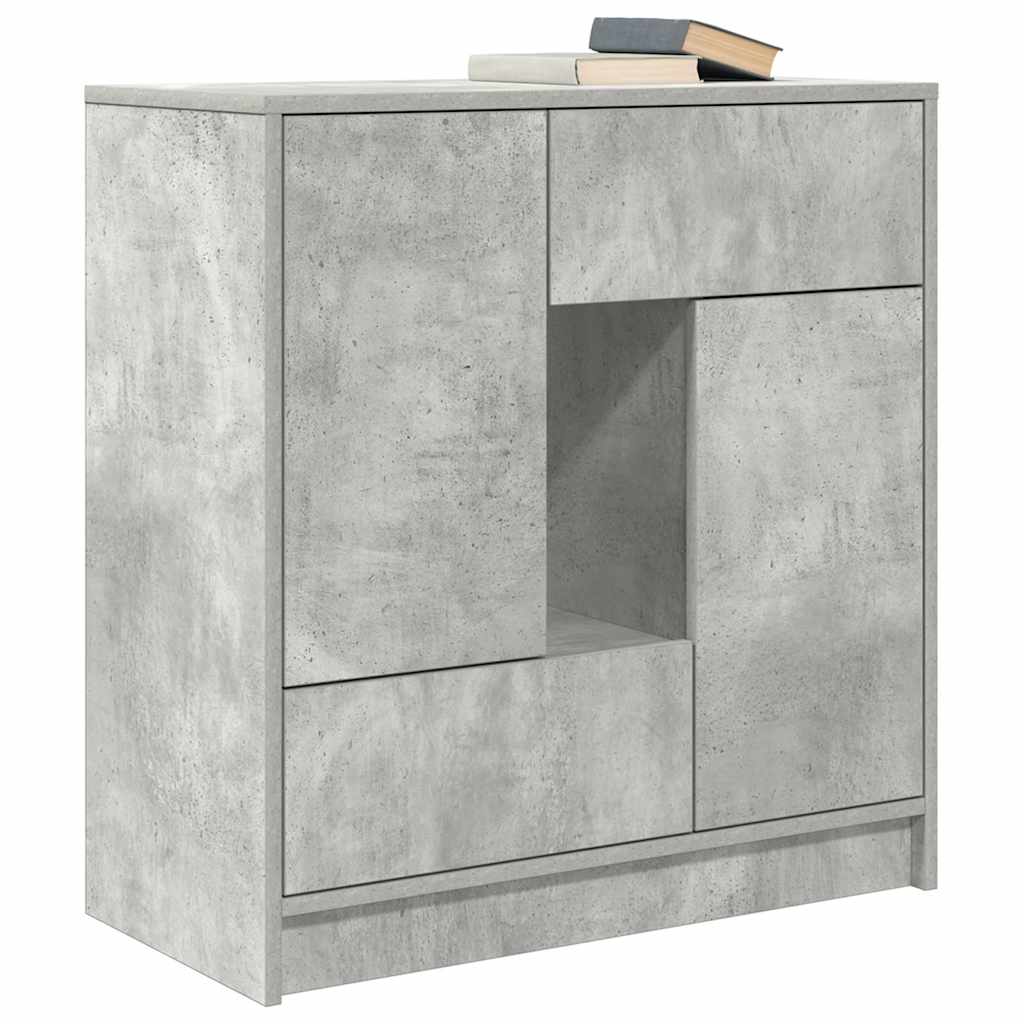 vidaXL Komoda z szufladami i drzwiami, szarość betonu, 70,5x34x74,5 cm