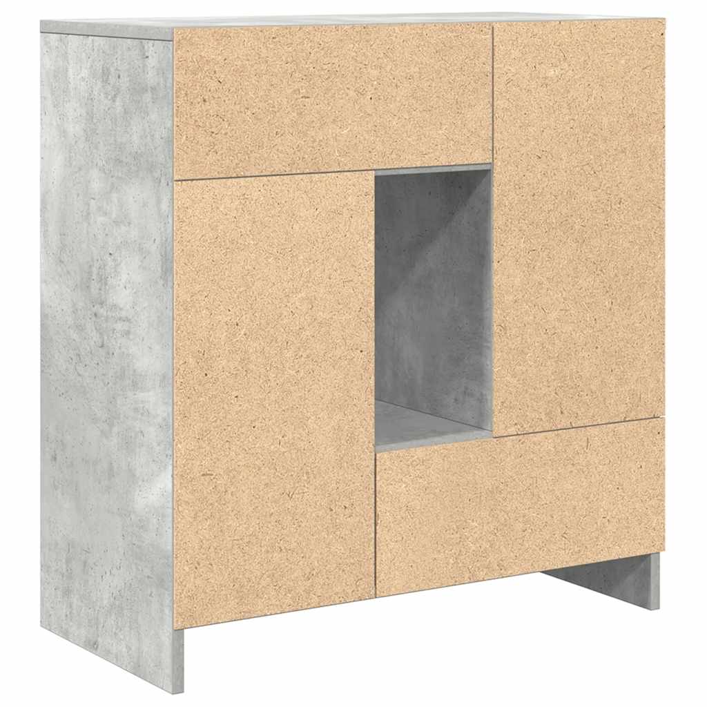 vidaXL Komoda z szufladami i drzwiami, szarość betonu, 70,5x34x74,5 cm