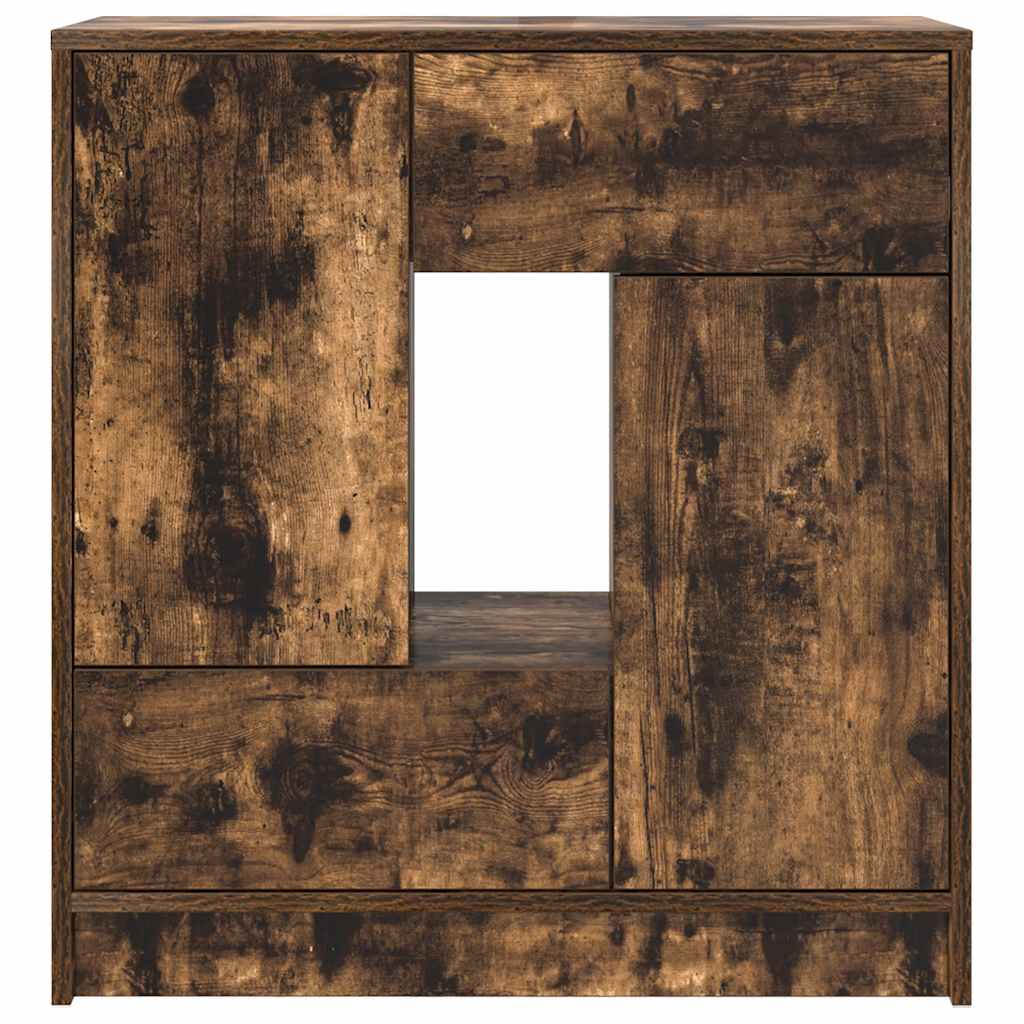 vidaXL Komoda z szufladami i drzwiami, przydymiony dąb, 70,5x34x74,5cm