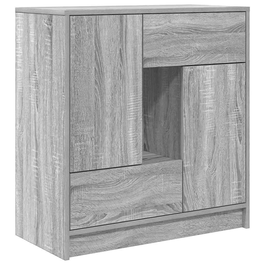 vidaXL Komoda z szufladami i drzwiami, szary dąb sonoma 70,5x34x74,5cm