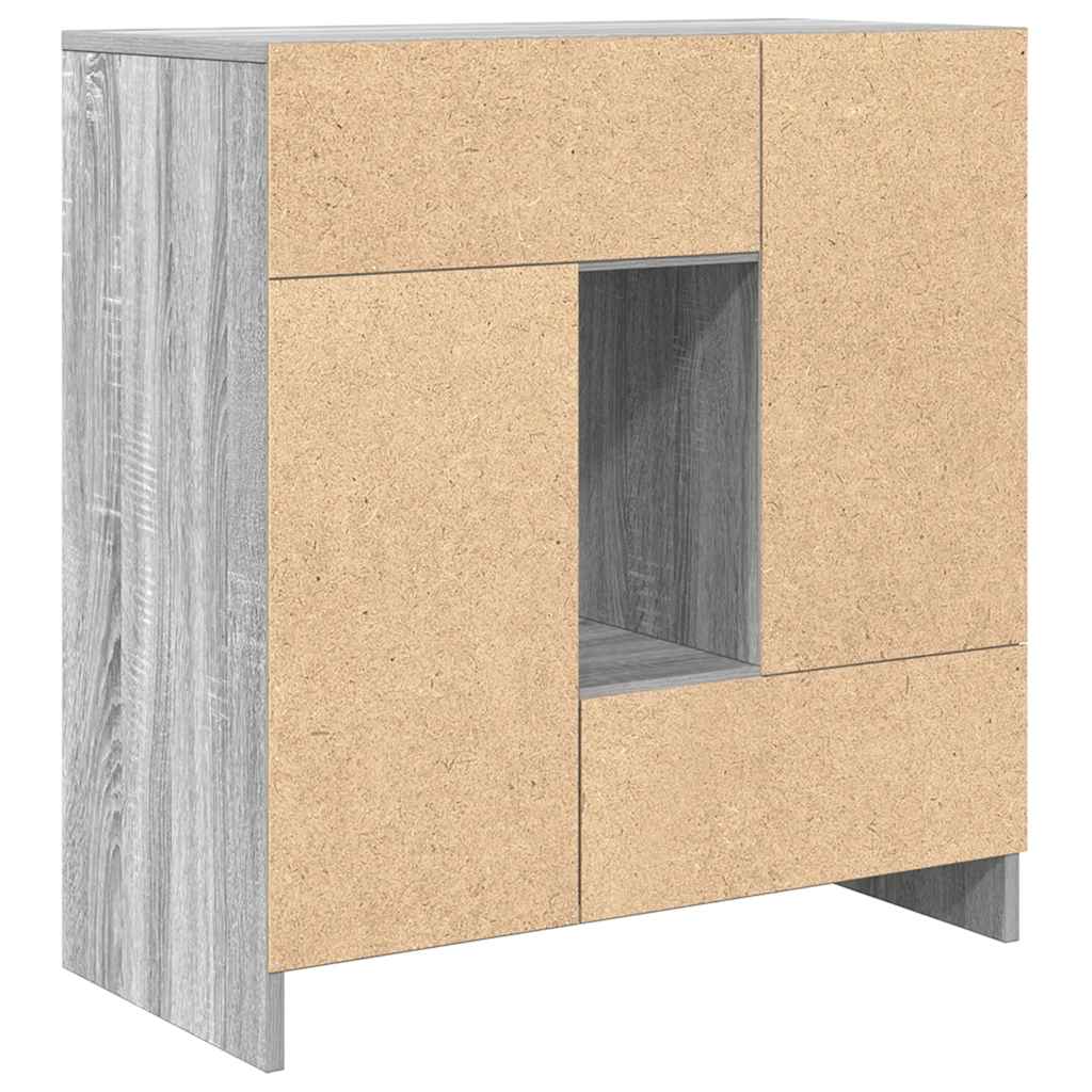 vidaXL Komoda z szufladami i drzwiami, szary dąb sonoma 70,5x34x74,5cm