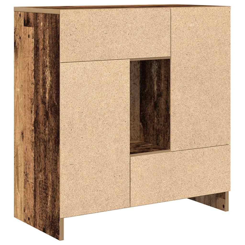 vidaXL Komoda z szufladami i drzwiami, stare drewno, 70,5x34x74,5 cm
