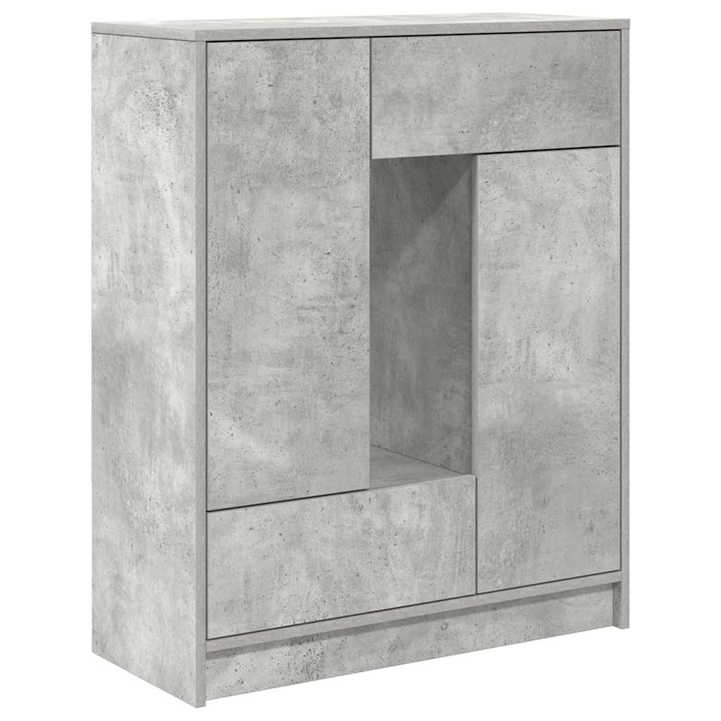 vidaXL Komoda z szufladami i drzwiami, szarość betonu, 73x31x90 cm