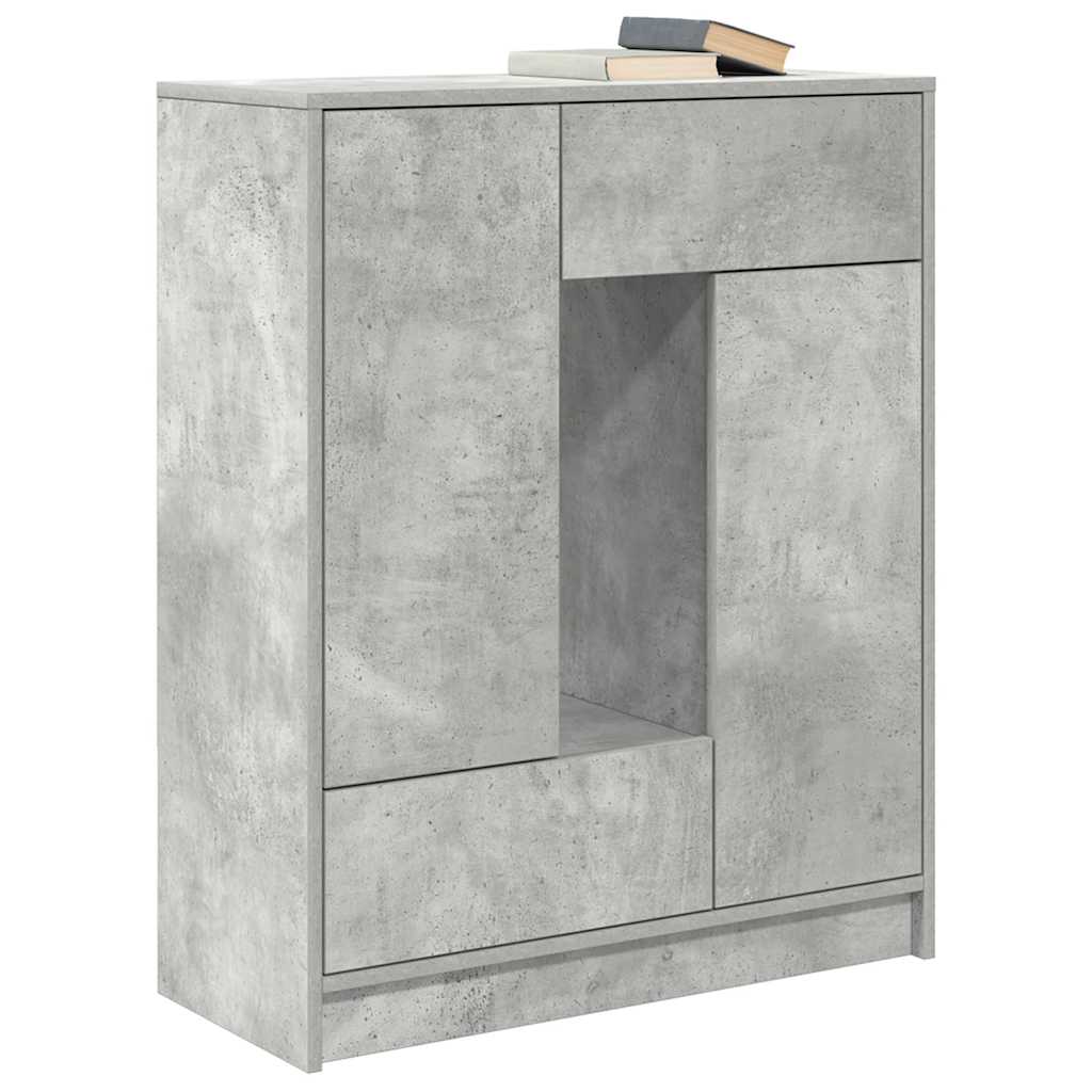 vidaXL Komoda z szufladami i drzwiami, szarość betonu, 73x31x90 cm