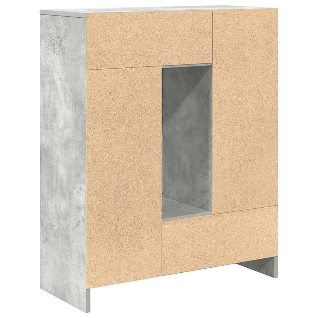 vidaXL Komoda z szufladami i drzwiami, szarość betonu, 73x31x90 cm