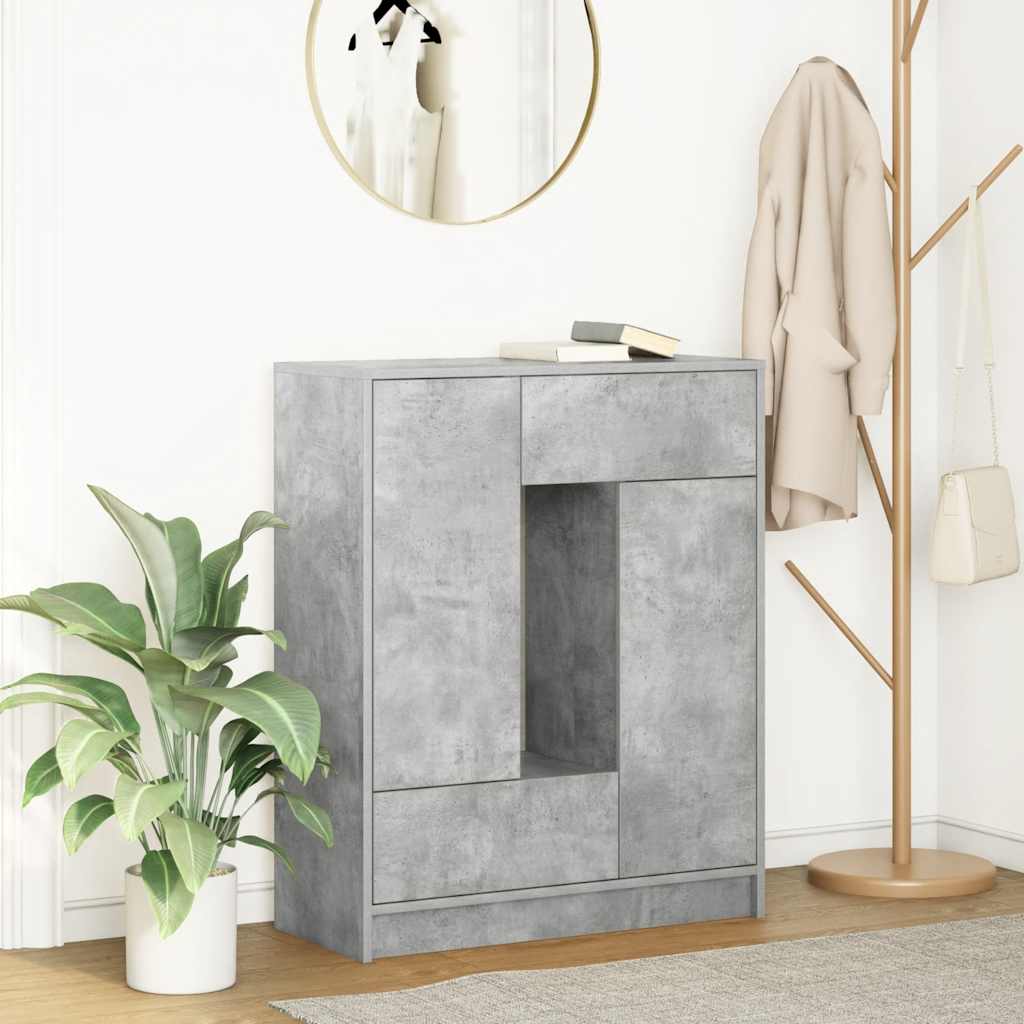 vidaXL Komoda z szufladami i drzwiami, szarość betonu, 73x31x90 cm