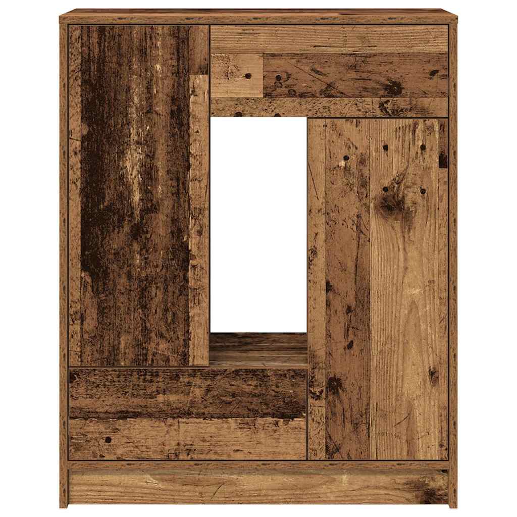 vidaXL Komoda z szufladami i drzwiami, stare drewno, 73x31x90 cm