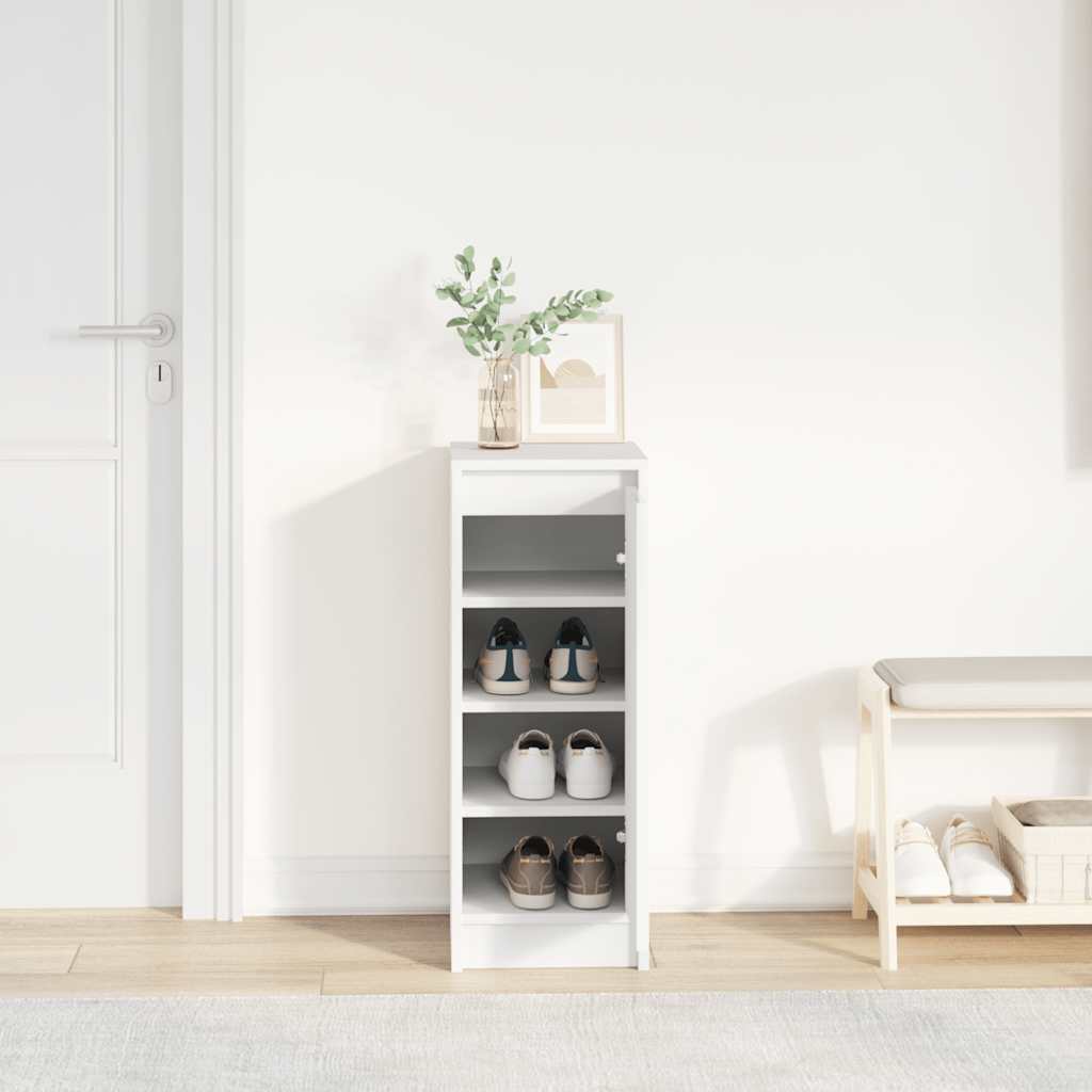 vidaXL Szafka na buty Biała 29,5x34x76 cm Drewno klejone