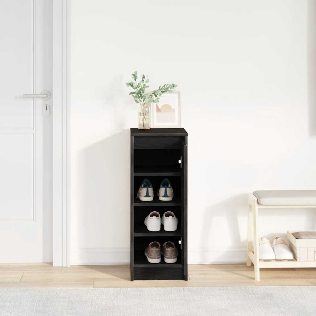 vidaXL Szafka na buty Czarny dąb 29,5x34x76 cm Drewno klejone