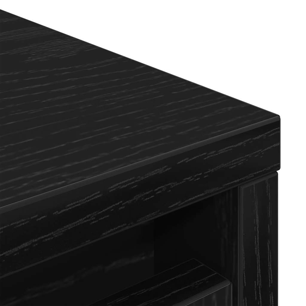 vidaXL Szafka na buty Czarny dąb 29,5x34x76 cm Drewno klejone
