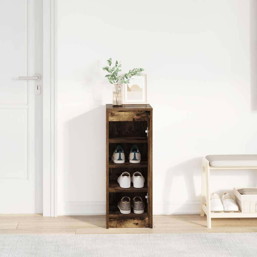 vidaXL Szafka na buty Dąb wędzony 29,5x34x76 cm Drewno klejone