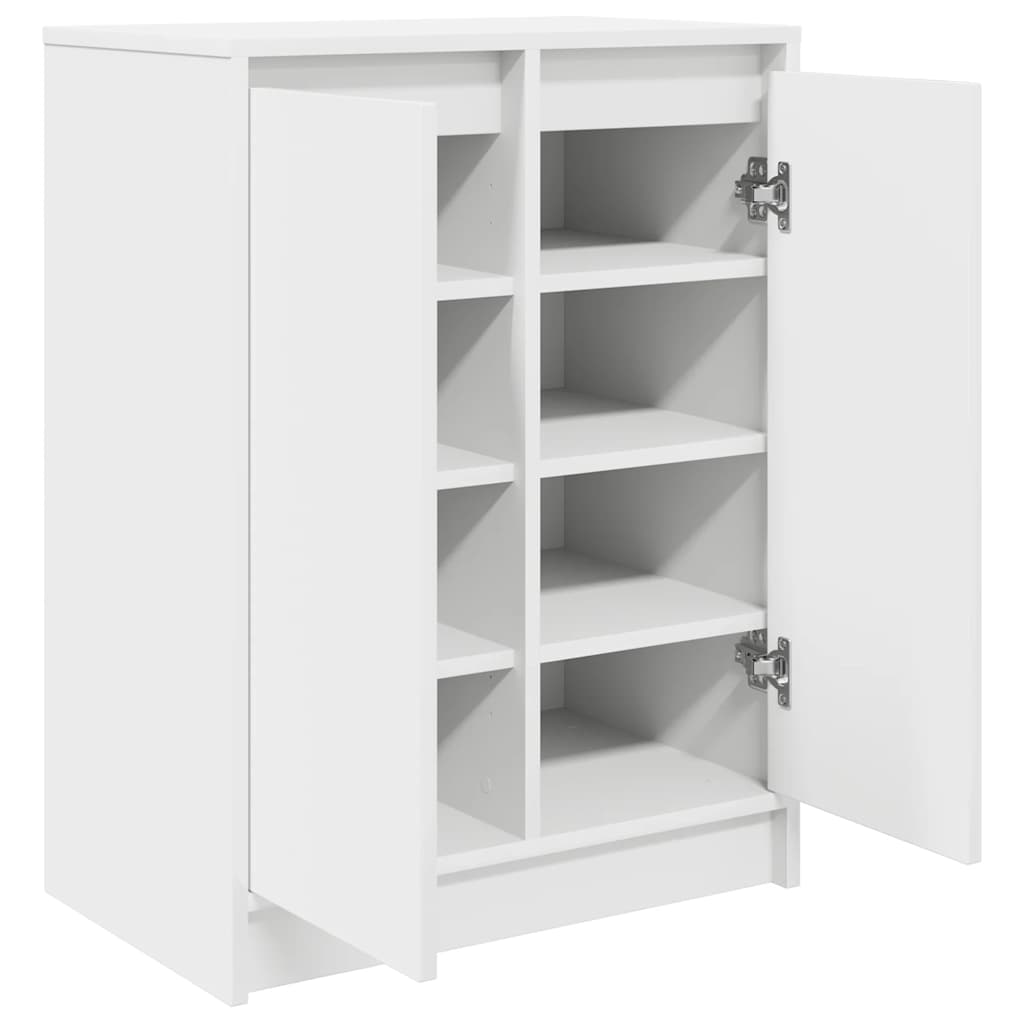 vidaXL Szafka na buty Biała 57x34x76 cm Drewno klejone