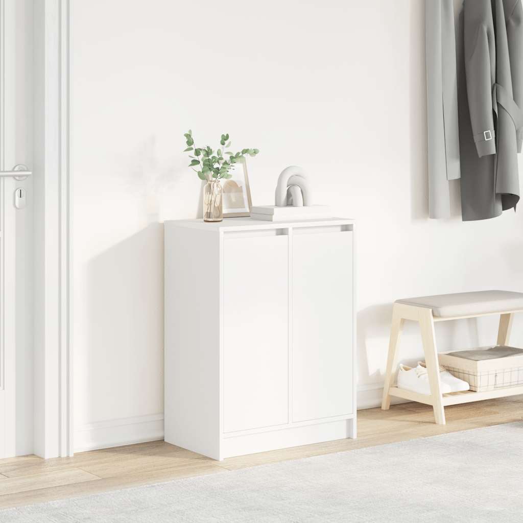 vidaXL Szafka na buty Biała 57x34x76 cm Drewno klejone