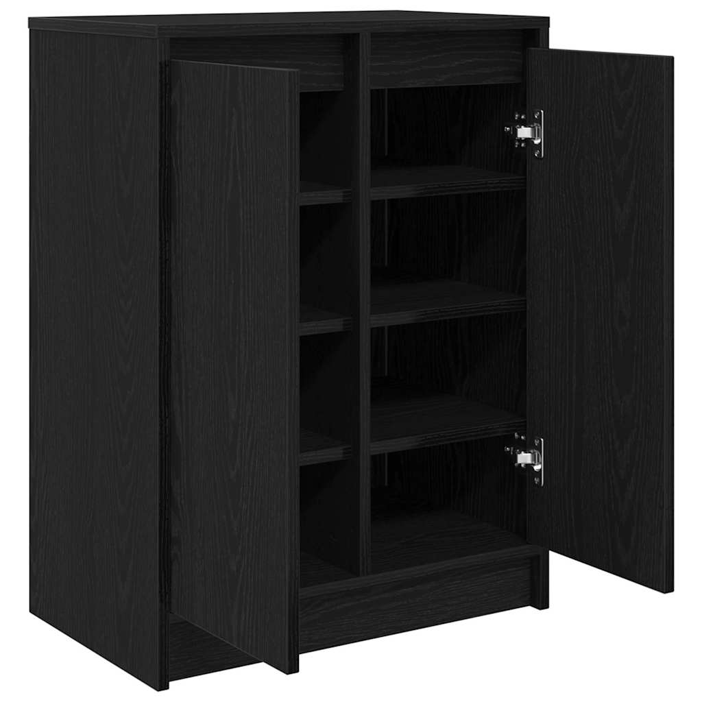 vidaXL Szafka na buty Czarny dąb 57x34x76 cm Drewno klejone