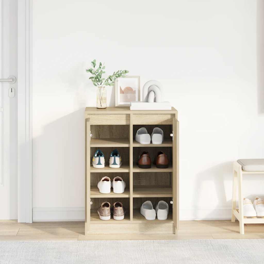 vidaXL Szafka na buty Sonoma Oak 57x34x76 cm Drewno klejone