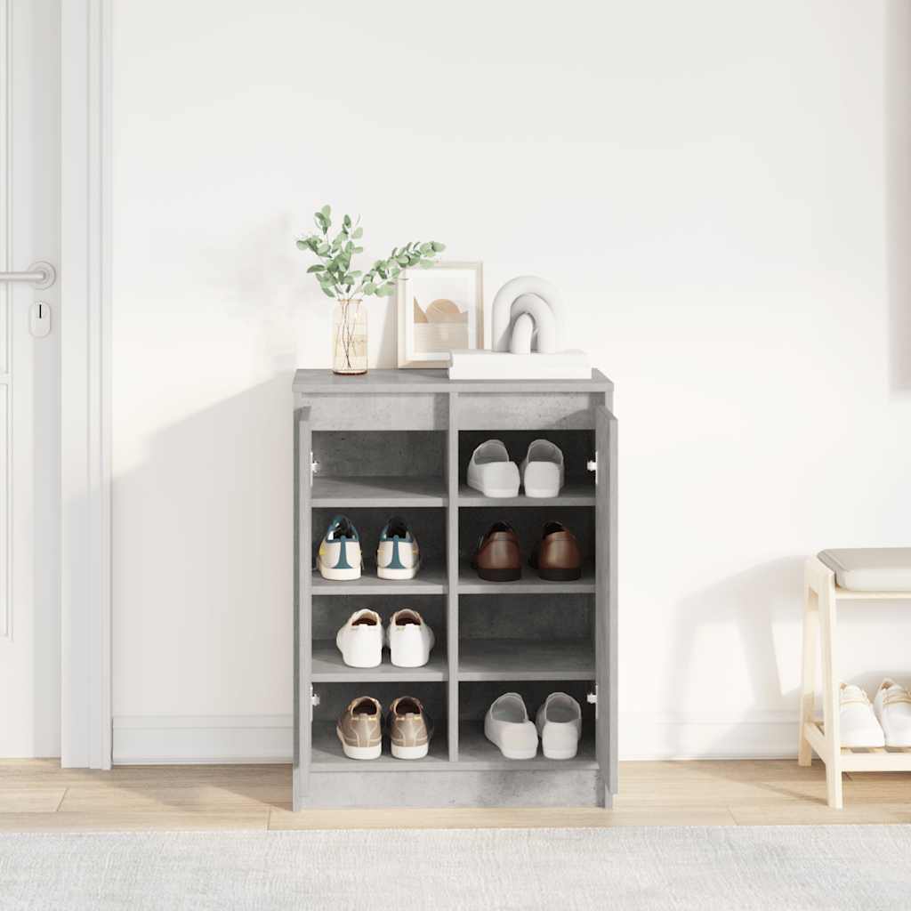 vidaXL Szafka na buty Beton Szary 57x34x76 cm Drewno klejone