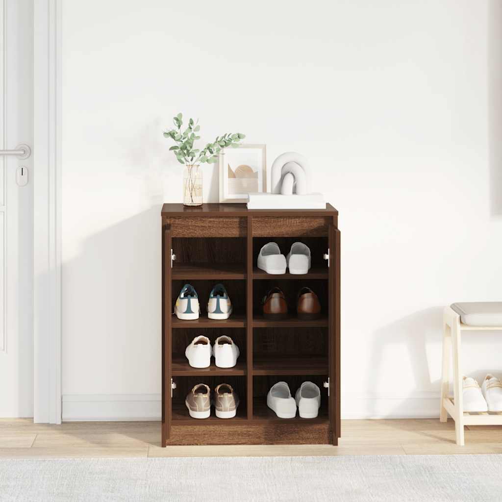 vidaXL Szafka na buty Brązowy Dąb 57x34x76 cm Drewno klejone