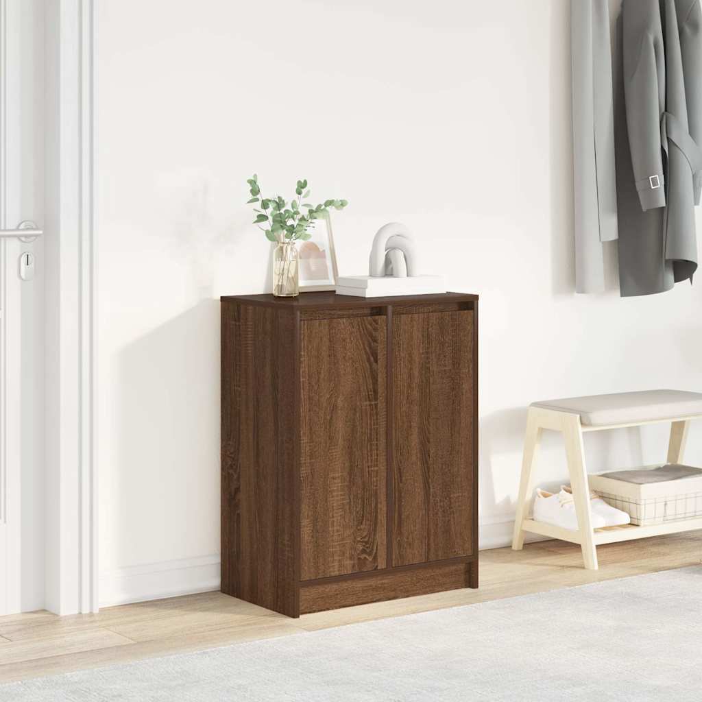 vidaXL Szafka na buty Brązowy Dąb 57x34x76 cm Drewno klejone