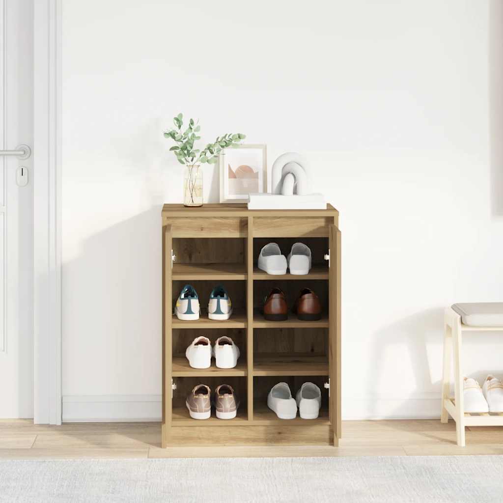 vidaXL Szafka na buty Artisan Oak 57x34x76 cm Drewno klejone