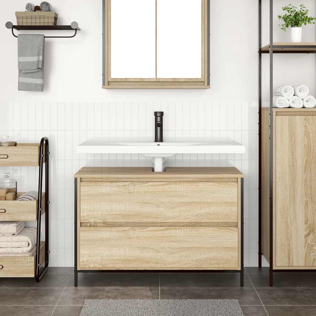 vidaXL Szafka pod umywalkę łazienkową z szufladami 90x34,5x60 cm