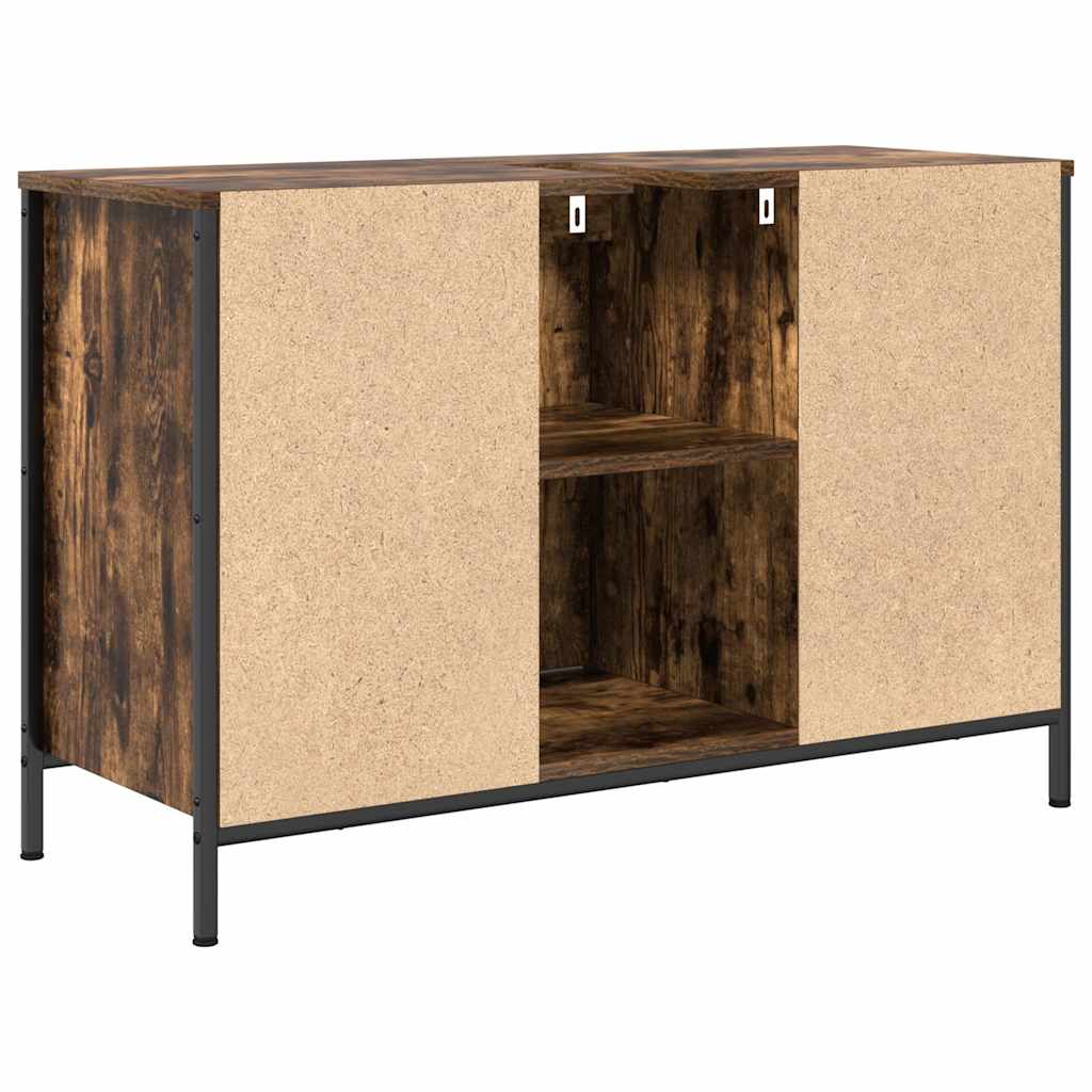 vidaXL Szafka pod umywalkę z szufladami, przydymiony dąb, 90x34,5x60cm