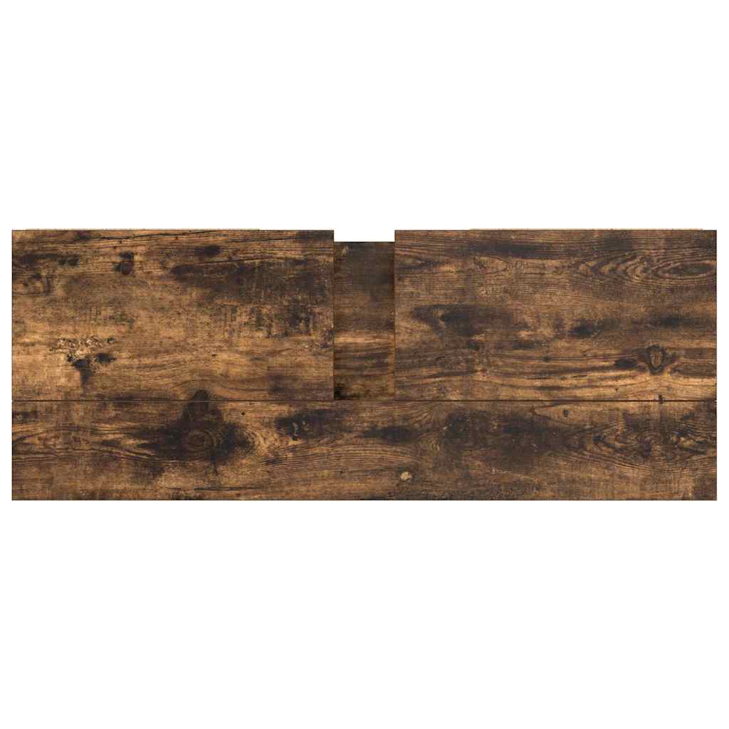 vidaXL Szafka pod umywalkę z szufladami, przydymiony dąb, 90x34,5x60cm