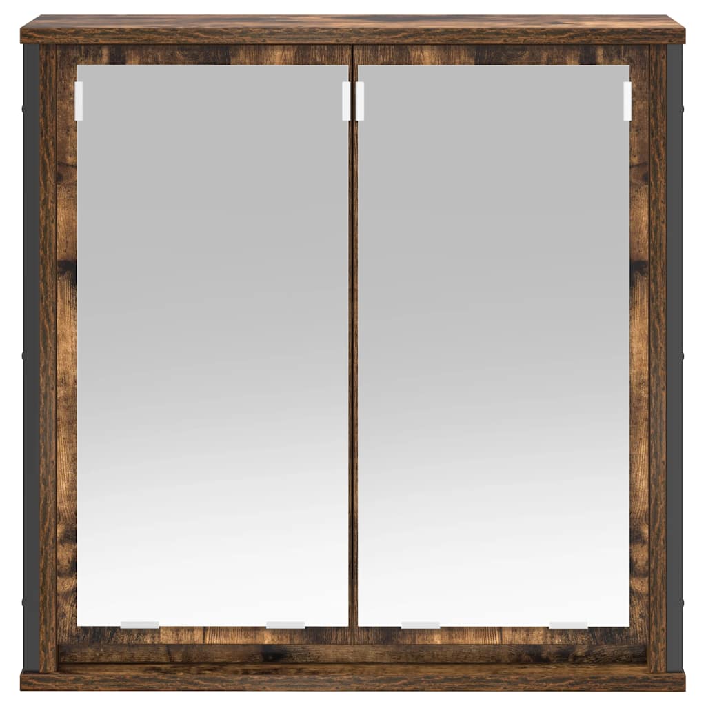 vidaXL Szafka ścienna łazienkowa z lustrem, przydymiony dąb 60x21x60cm