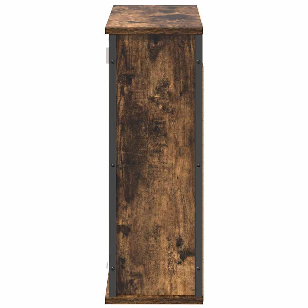 vidaXL Szafka ścienna łazienkowa z lustrem, przydymiony dąb 60x21x60cm