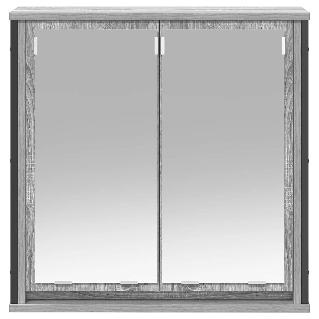vidaXL Szafka ścienna łazienkowa z lustrem szary dąb sonoma 60x21x60cm