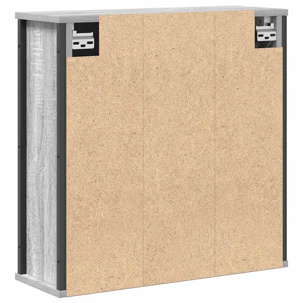 vidaXL Szafka ścienna łazienkowa z lustrem szary dąb sonoma 60x21x60cm