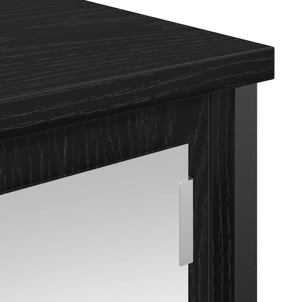 vidaXL Szafka ścienna łazienkowa z lustrem, czarny dąb, 50x21x60 cm