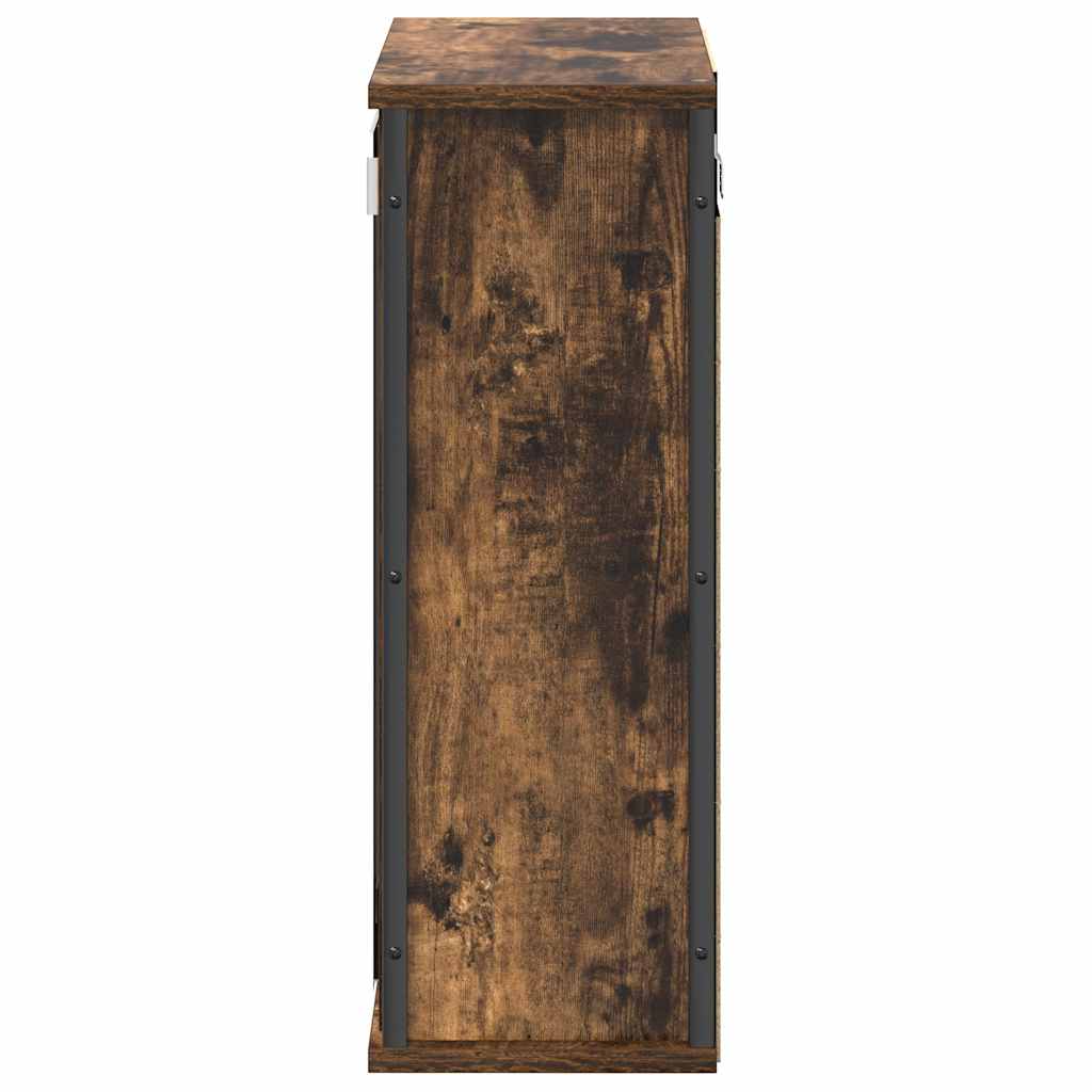 vidaXL Szafka ścienna łazienkowa z lustrem, przydymiony dąb 50x21x60cm