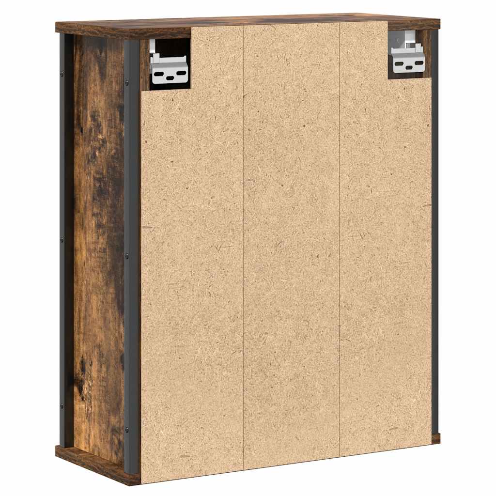 vidaXL Szafka ścienna łazienkowa z lustrem, przydymiony dąb 50x21x60cm