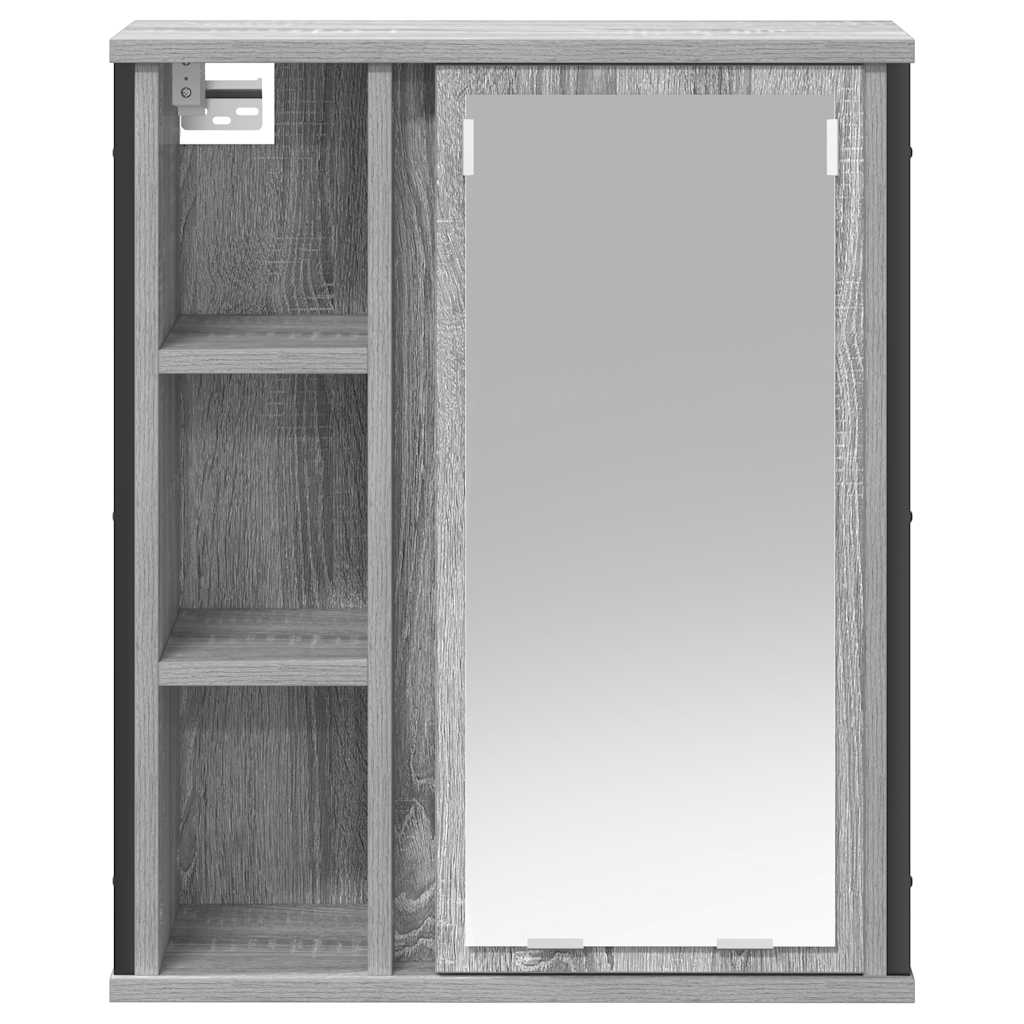 vidaXL Szafka ścienna łazienkowa z lustrem szary dąb sonoma 50x21x60cm