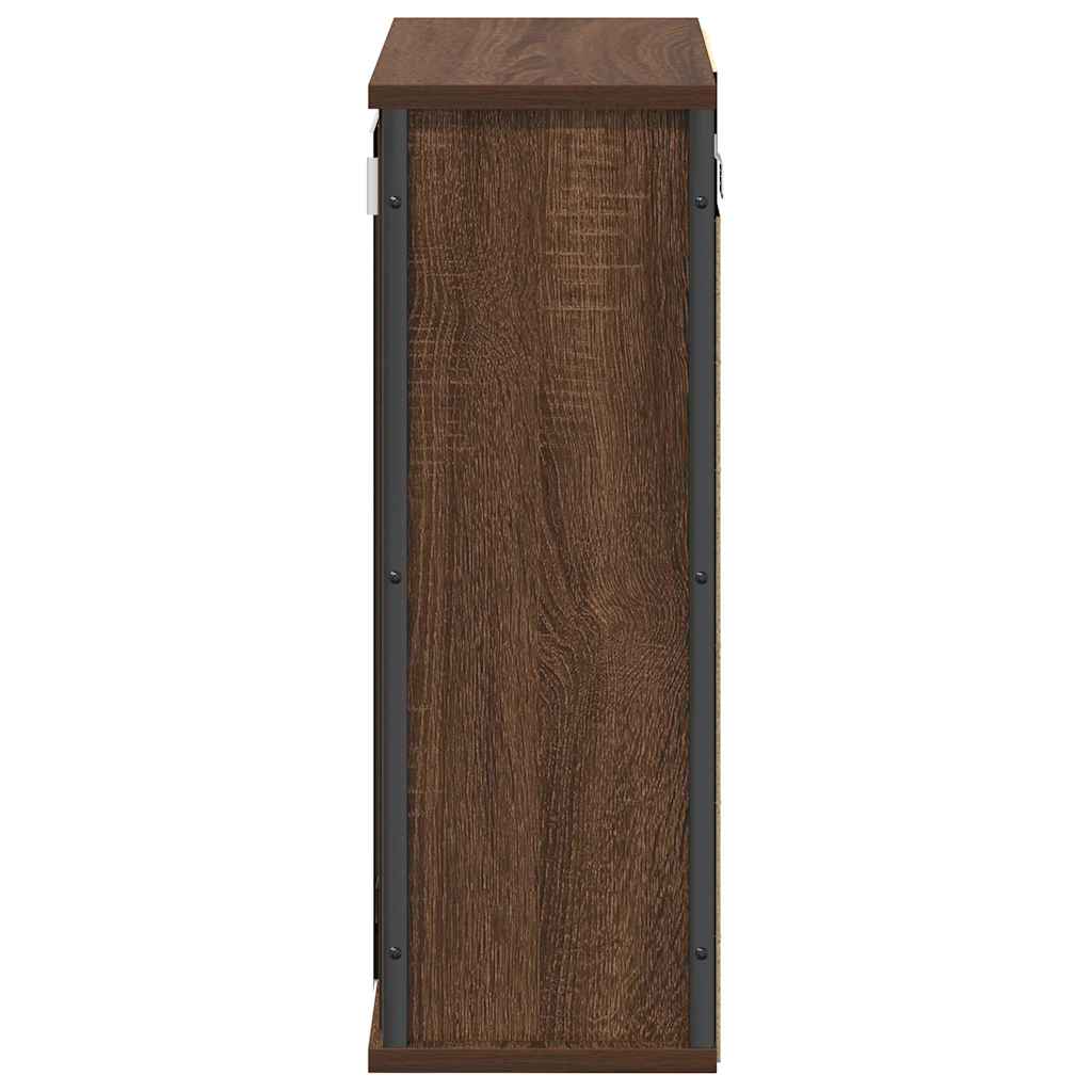 vidaXL Szafka ścienna łazienkowa z lustrem, brązowy dąb, 50x21x60 cm