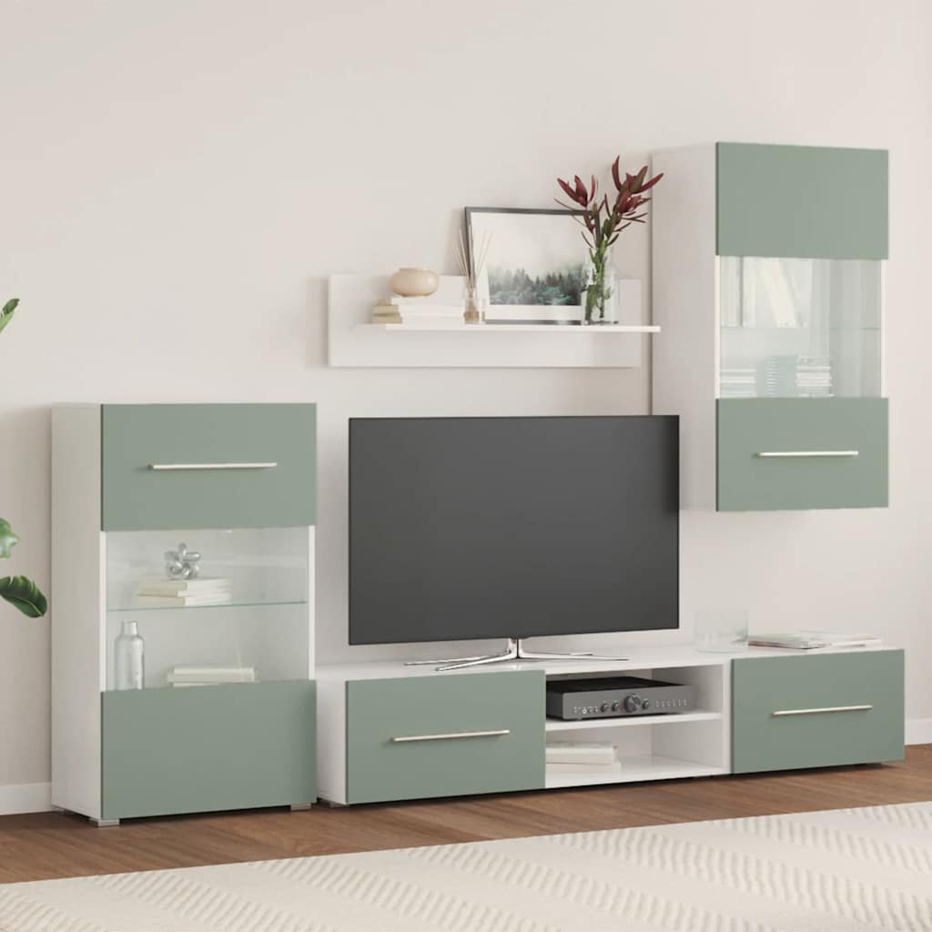 vidaXL 5-częściowe szafki pod telewizor z oświetleniem LED