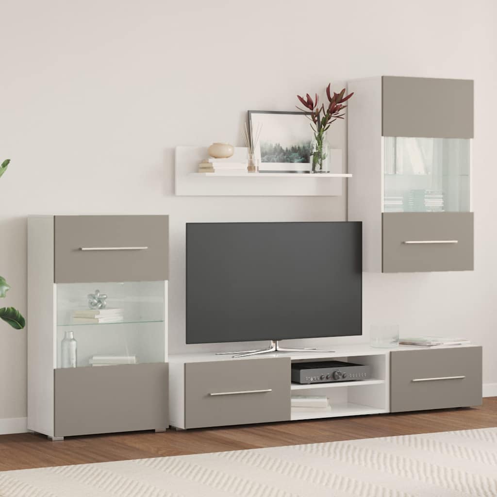 vidaXL 5-częściowe szafki pod telewizor z oświetleniem LED