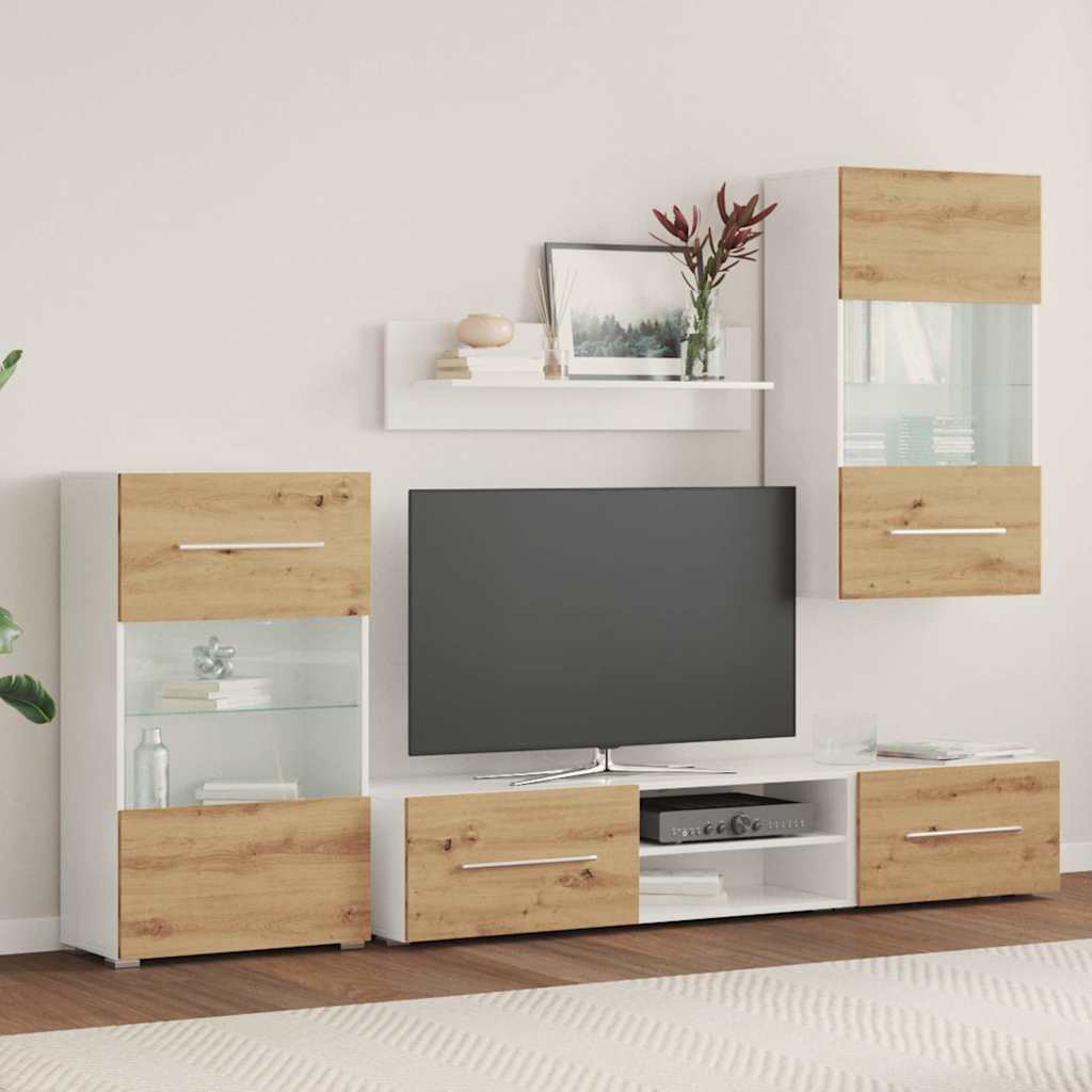 vidaXL 5-częściowe szafki pod telewizor z oświetleniem LED