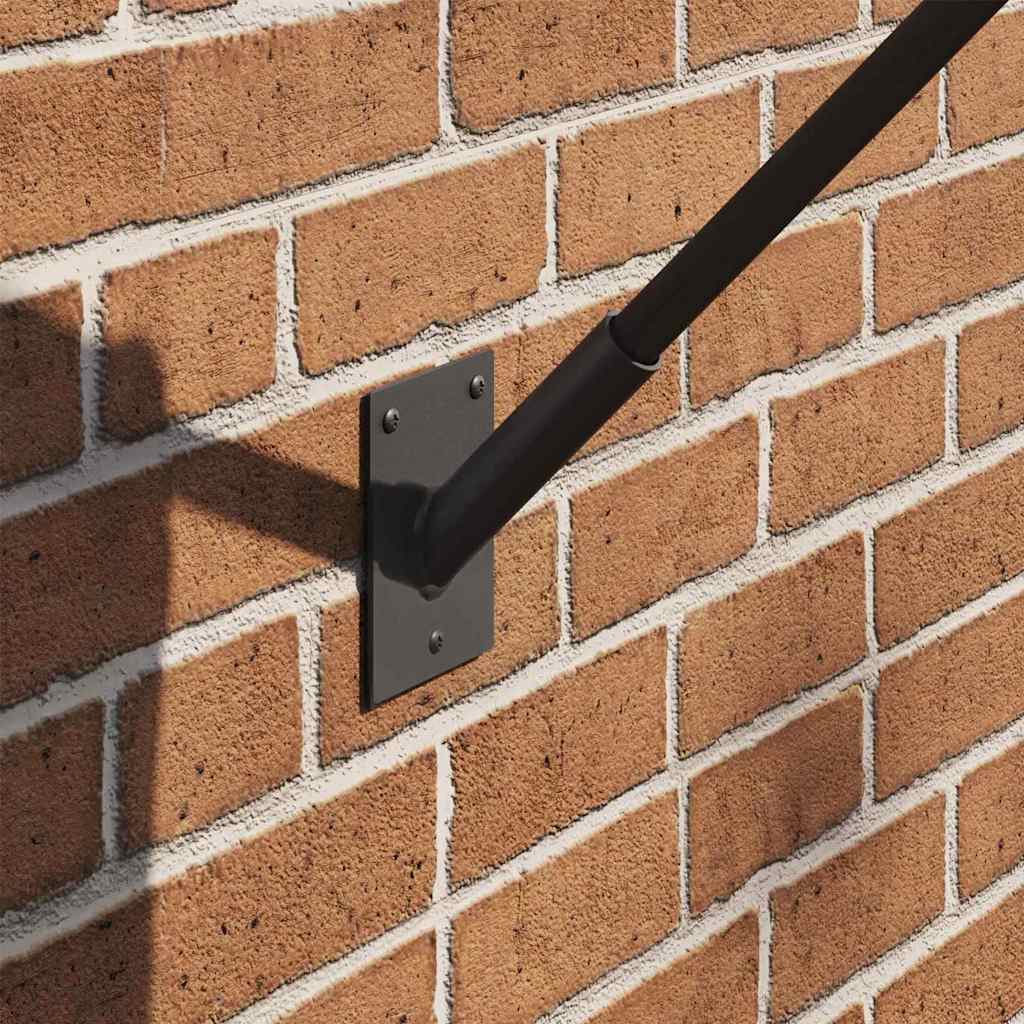 vidaXL Uchwyt na maszt flagowy Czarny 10,5 x 7,5 x 0,25 cm Stal