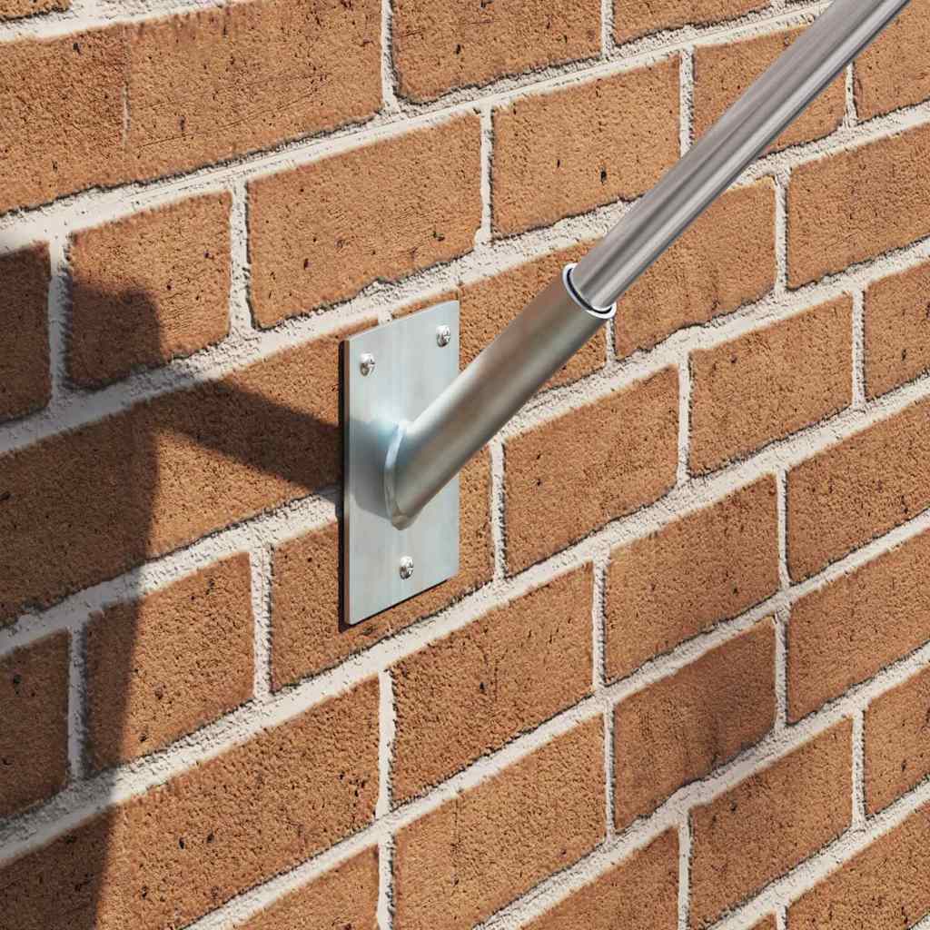vidaXL Uchwyt na maszt flagowy Srebrny 10,5 x 7,5 x 2,5 cm Stal